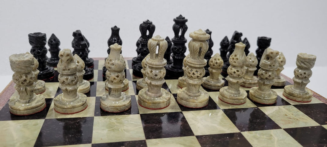 Antique Marble Chess Set Box