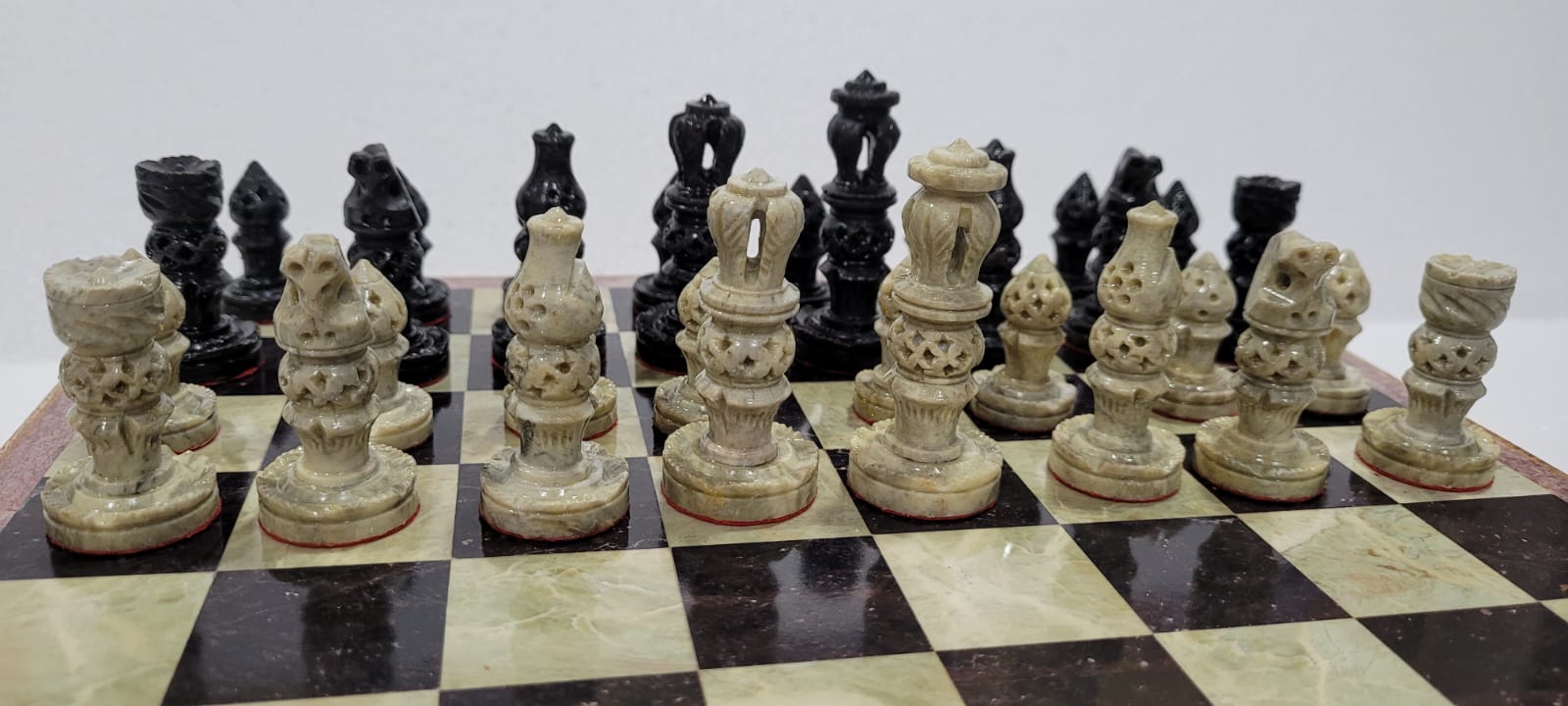 Antique Indian Style Marble Chess Set Box - My Chess Sets