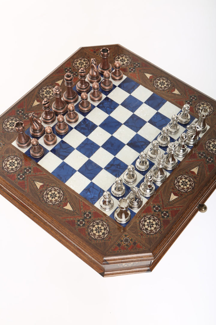 Octagon Chess Set - Walnut and Rosewood