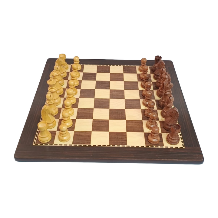 Classic Tournament Chess Set with MDF Chess Board - Brown & Beige
