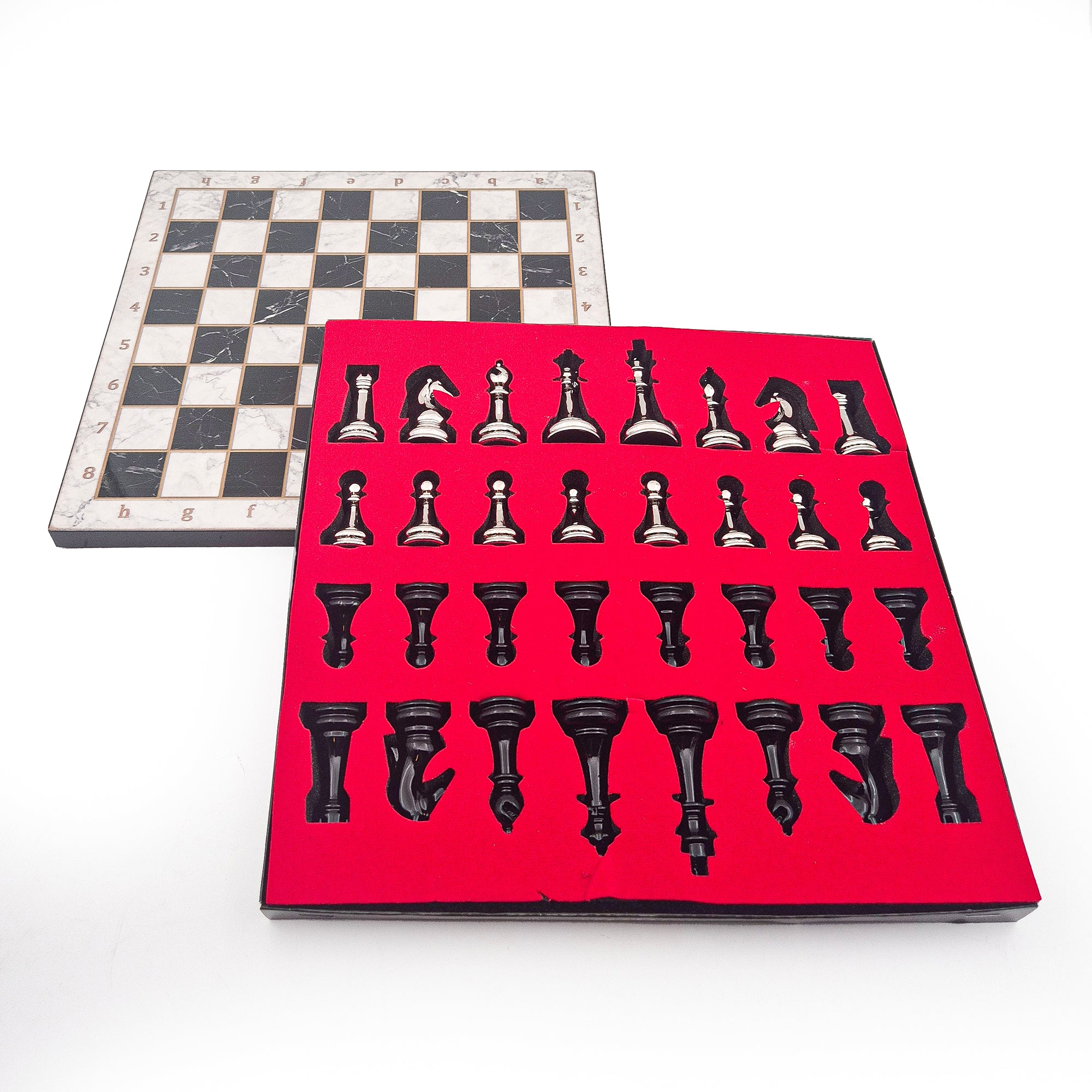 White Marble Pattern Luxury Chess Set My Chess Sets
