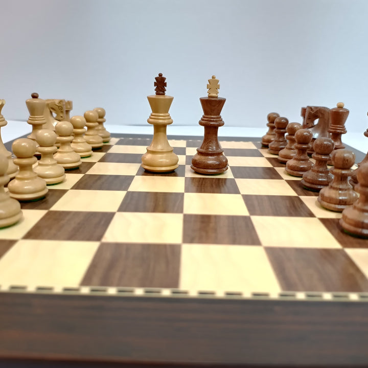 Russian Zagreb Wooden Chess Set - Brown and Beige MDF Wood Chess Board