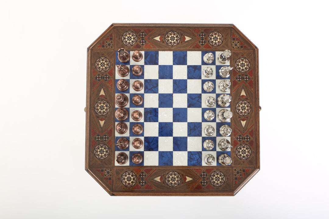 Octagon Chess Set - Walnut and Rosewood