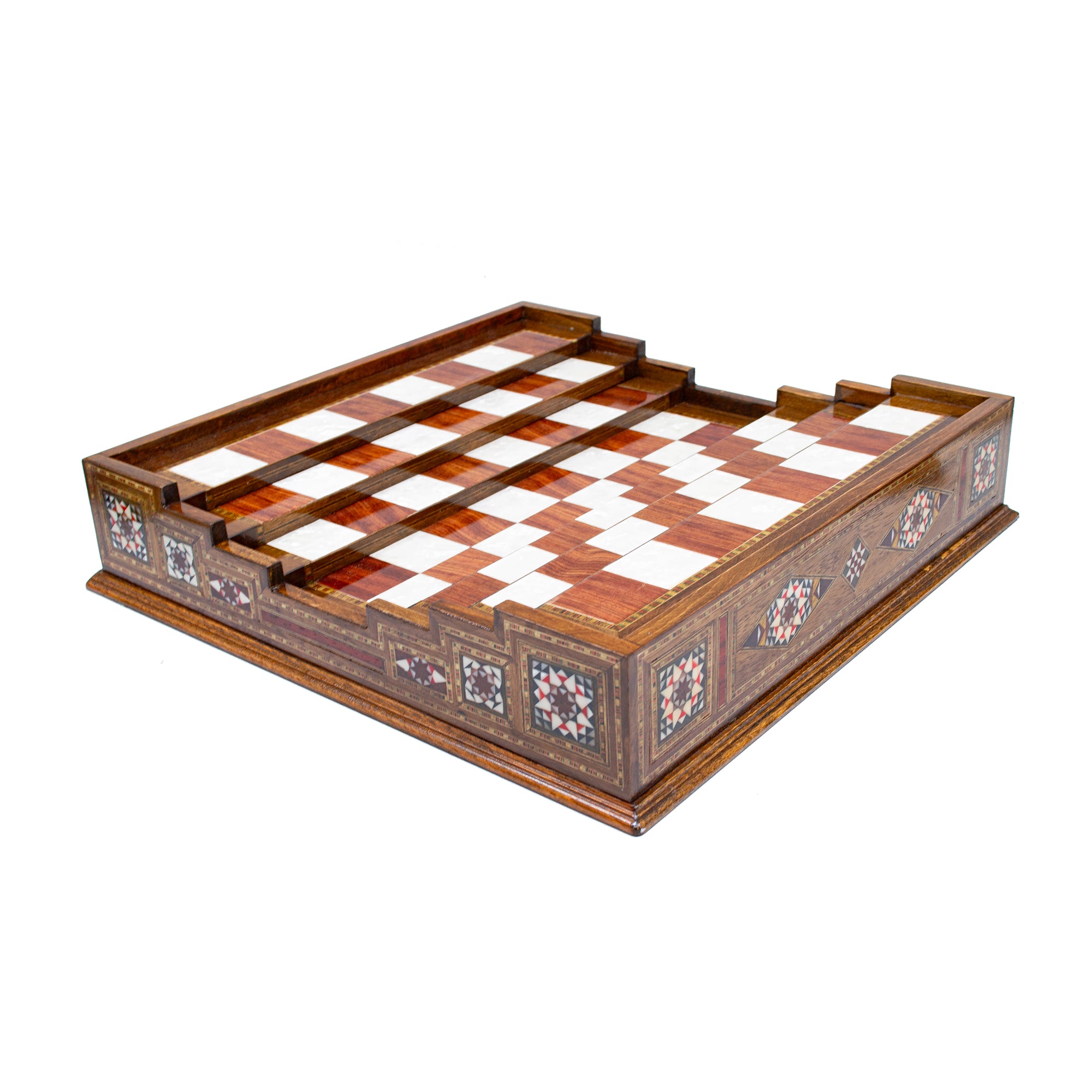 Hand Made Unique Arena Luxury Staunton Chess Set - Stairs Chess Board - My Chess Sets