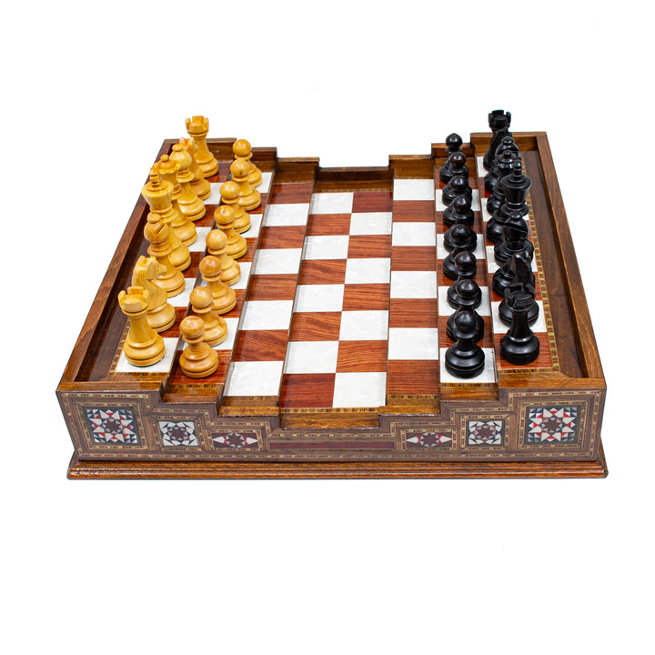 Unique Arena Chess Board with Staunton Chess Pieces