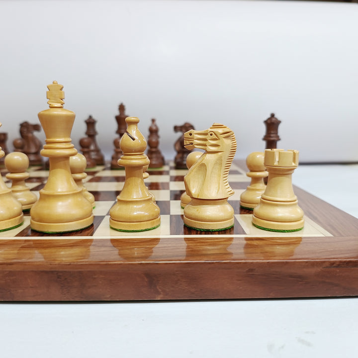 3.9” Professional Staunton Chess Set - Golden Rosewood Board