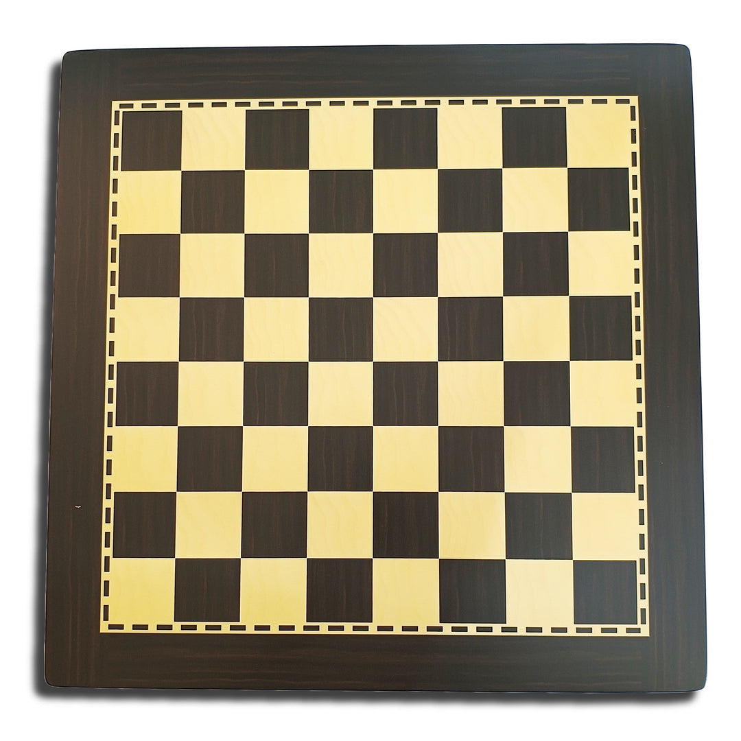 Hand Crafted MDF Wooden Chess Board - Acacia/Ebony & Maple/Boxwood Finish (Black & Cream)