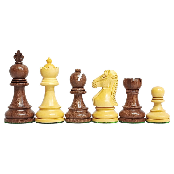 3.4” Taj Mahal Staunton Chess Pieces - Acacia & Boxwood - My Chess Sets