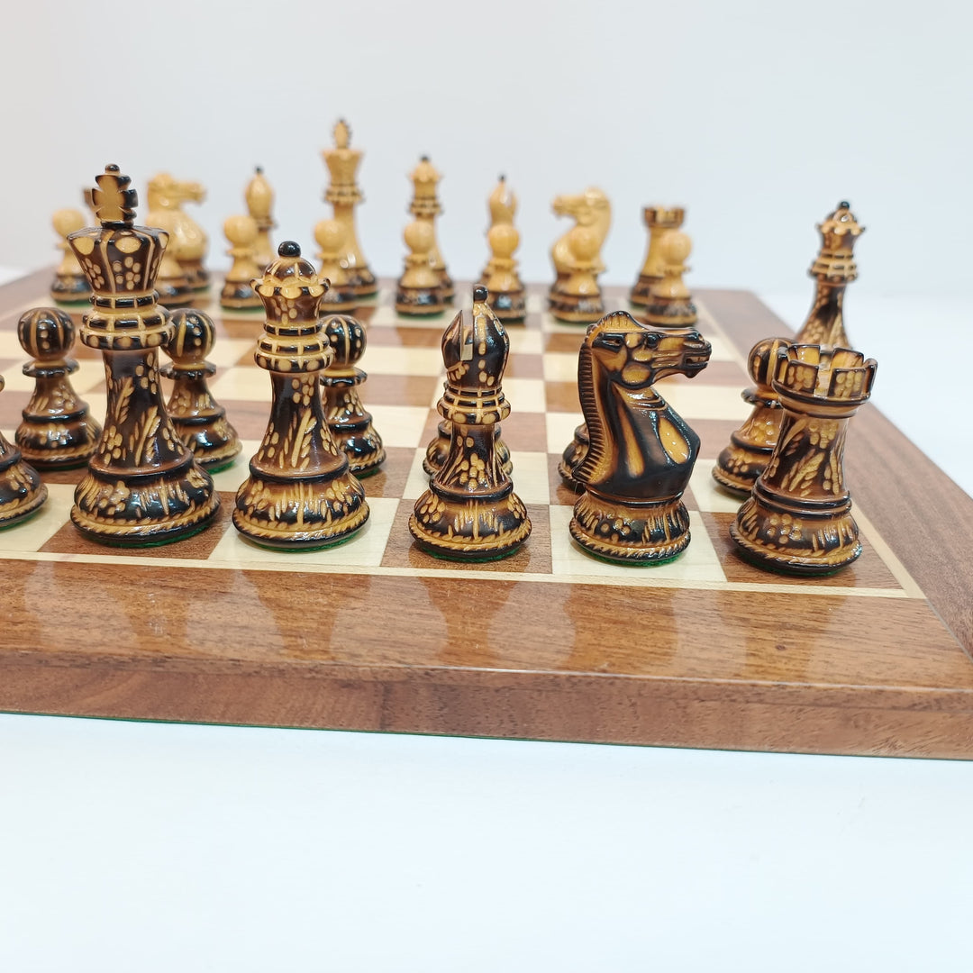 Hand Carved Burnt Luxury Staunton Chess Pieces