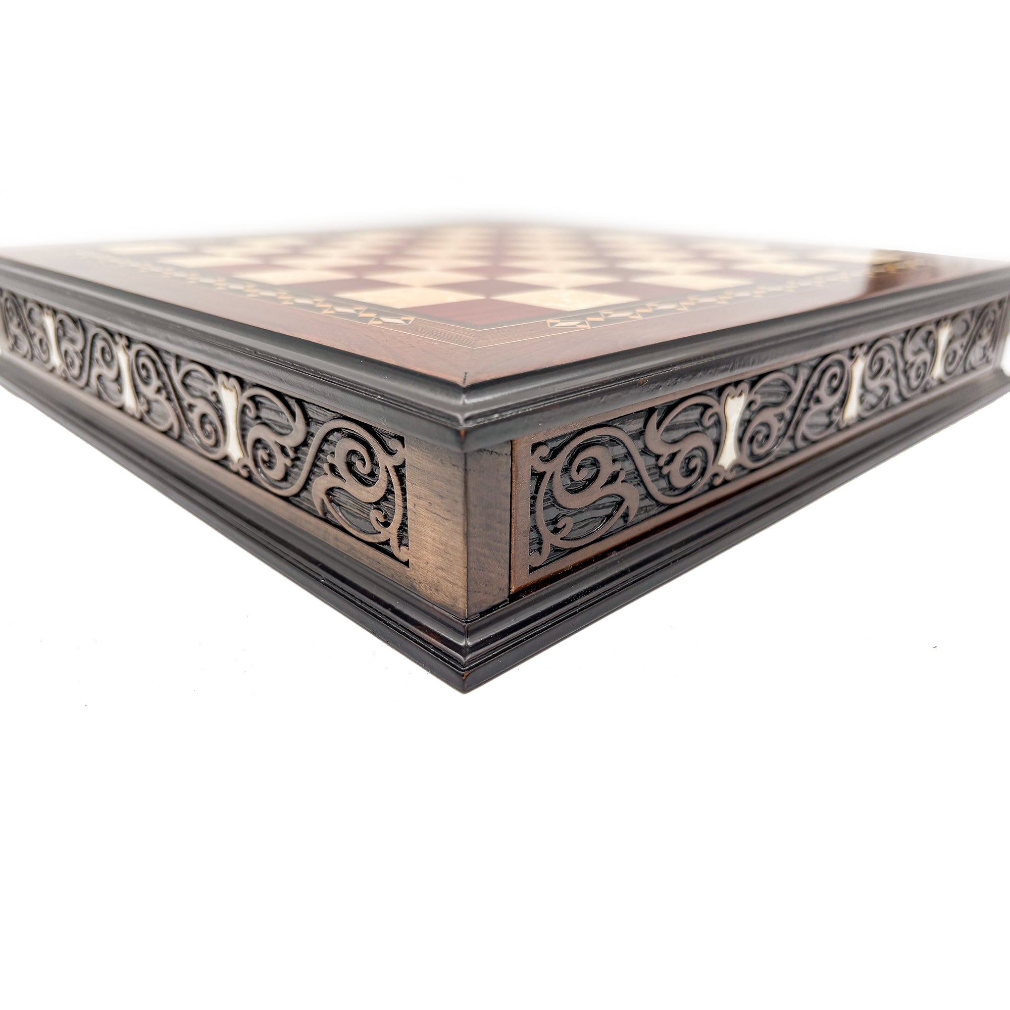 Personalized Handcrafted Wooden Chess Set with Storage Drawer - Walnut & Rosewood My Chess Sets
