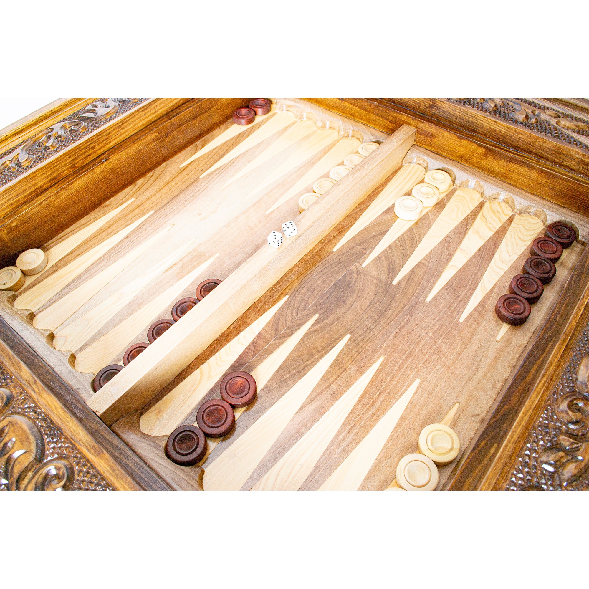 3-in-1 Handmade Walnut Chess, Backgammon & Coffee Table My Chess Sets