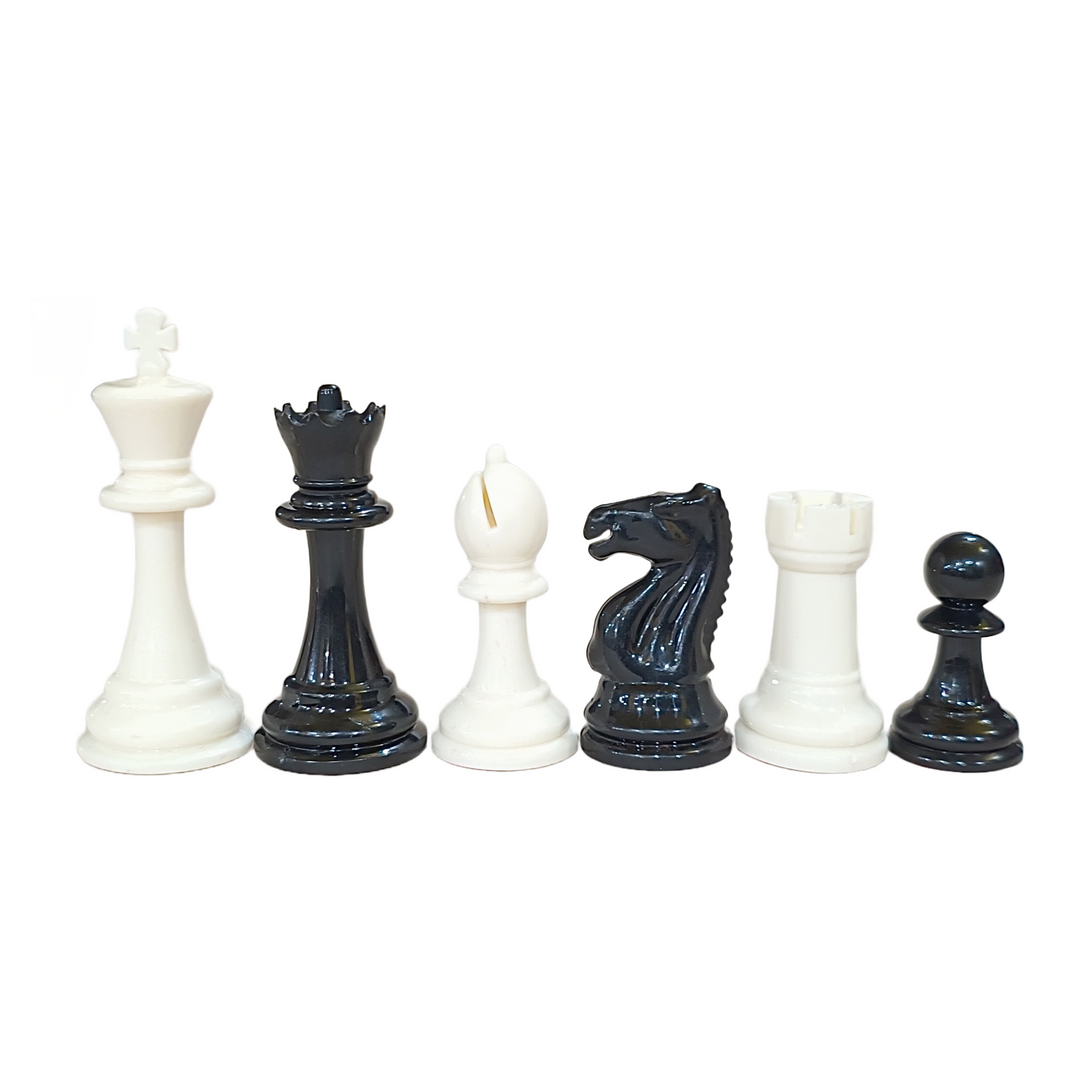 Tournament Plastic Chess Set – 3.6" King Height with 17" Green Vinyl Roll-Up Board