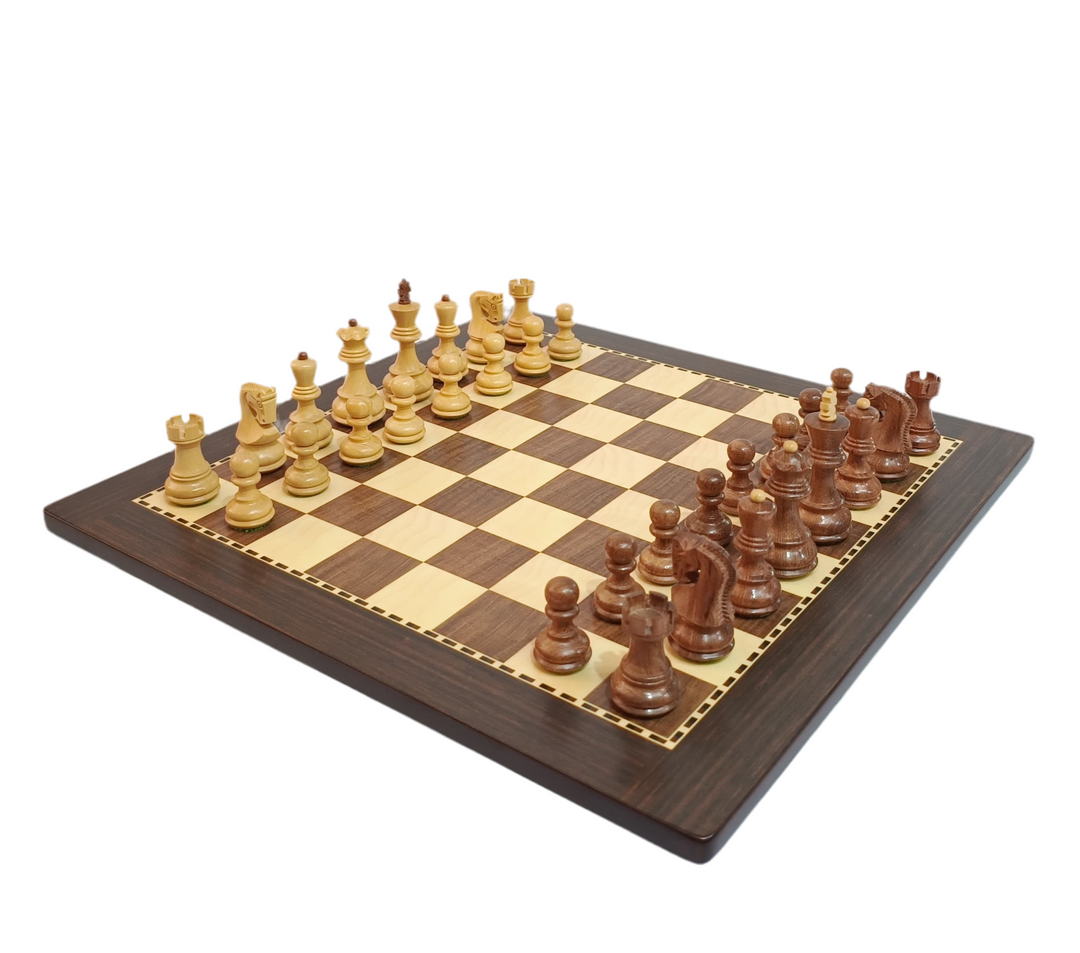 Russian Zagreb Wooden Chess Set - Brown and Beige MDF Wood Chess Board