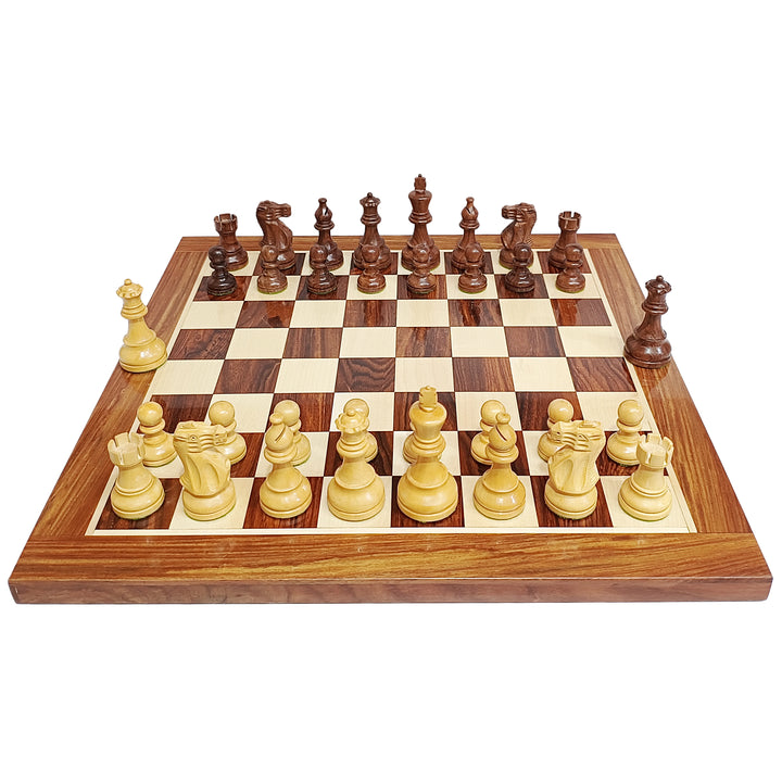 3.9” Professional Staunton Chess Set - Golden Rosewood Board