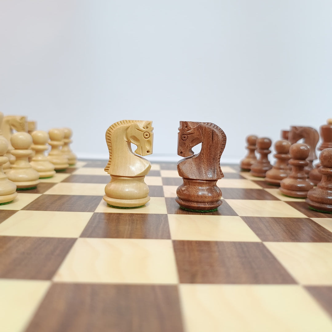 Russian Zagreb Wooden Chess Set - Brown and Beige MDF Wood Chess Board