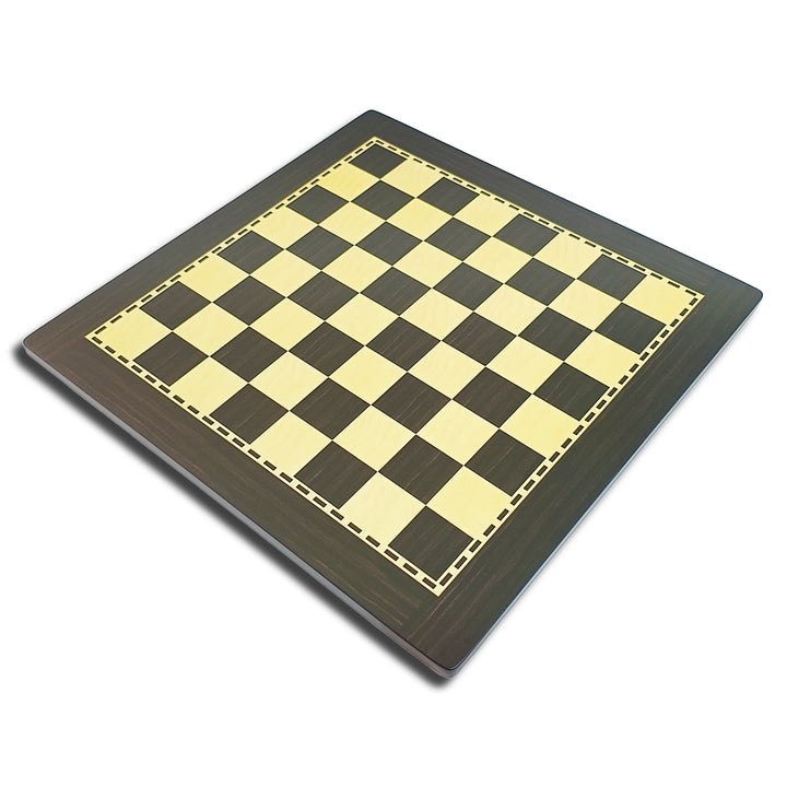 Hand Crafted MDF Wooden Chess Board - Acacia/Ebony & Maple/Boxwood Finish (Black & Cream)