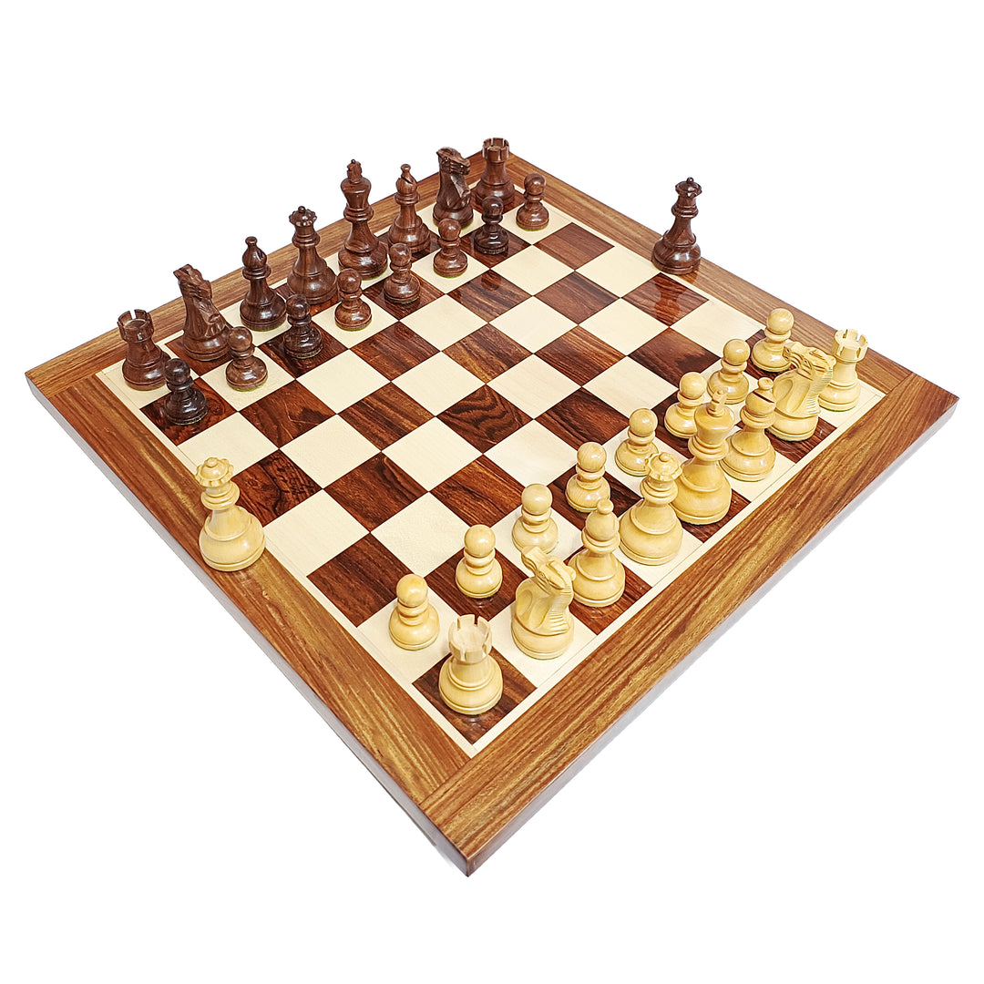 3.9” Professional Staunton Chess Set - Golden Rosewood Board