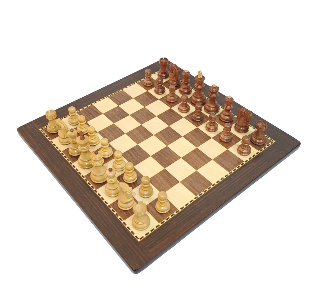 Russian Zagreb Wooden Chess Set - Brown and Beige MDF Wood Chess Board