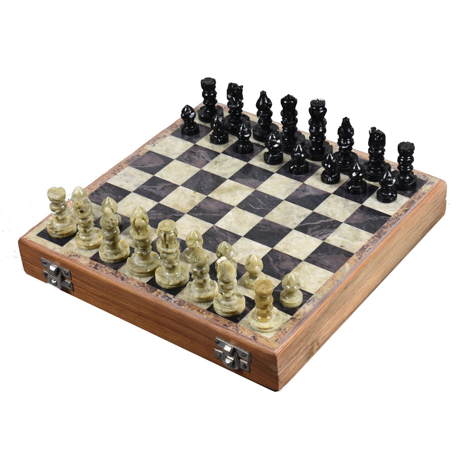 Antique Indian Style Marble Chess Set Box - My Chess Sets