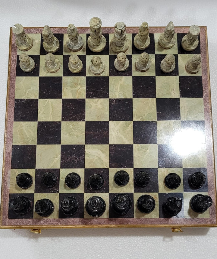 Antique Marble Chess Set Box