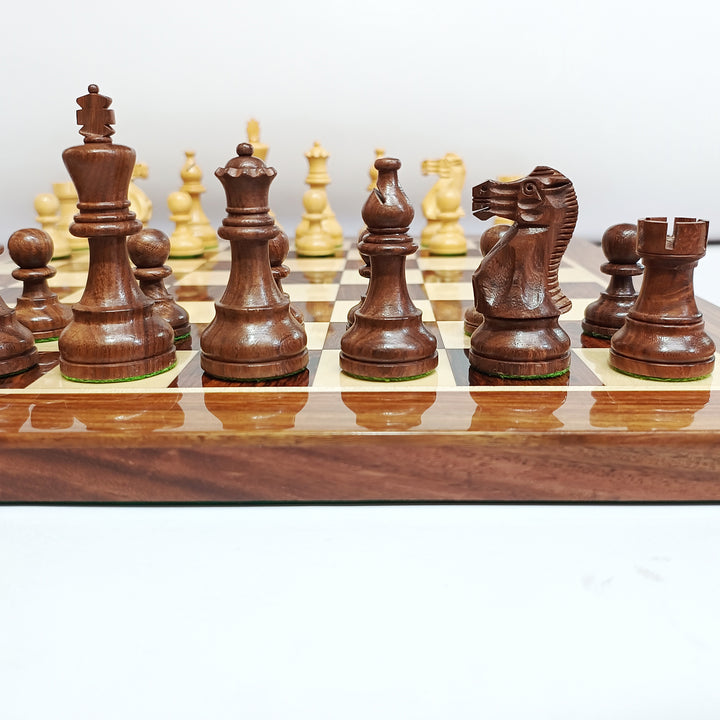3.9” Professional Staunton Chess Set - Golden Rosewood Board