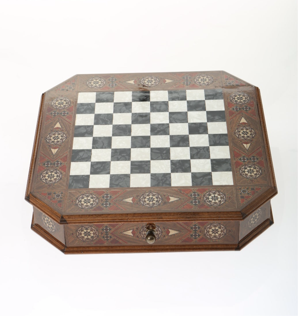 Octagon Chess Set - Walnut and Rosewood