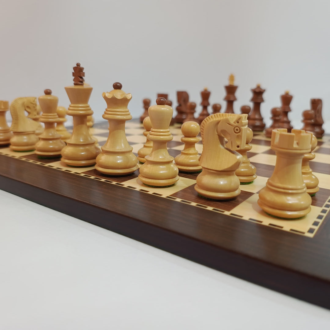 Russian Zagreb Wooden Chess Set - Brown and Beige MDF Wood Chess Board