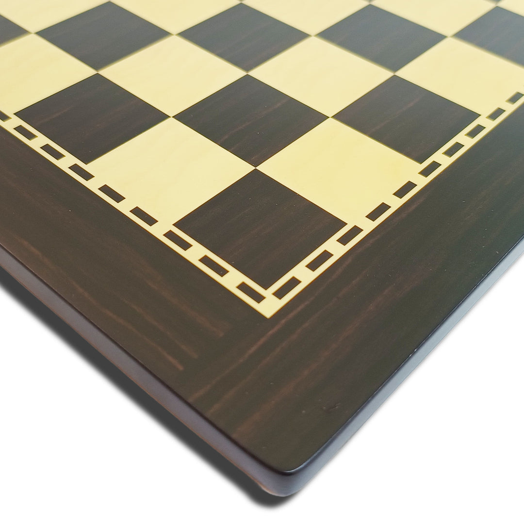 Hand Crafted MDF Wooden Chess Board - Acacia/Ebony & Maple/Boxwood Finish (Black & Cream)