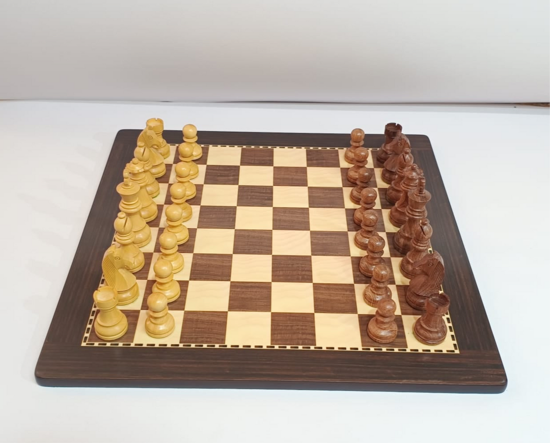 Classic Tournament Chess Set with MDF Chess Board - Brown & Beige
