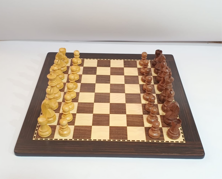 Classic Tournament Chess Set with MDF Chess Board - Brown & Beige