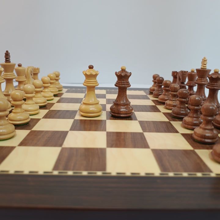 Russian Zagreb Wooden Chess Set - Brown and Beige MDF Wood Chess Board