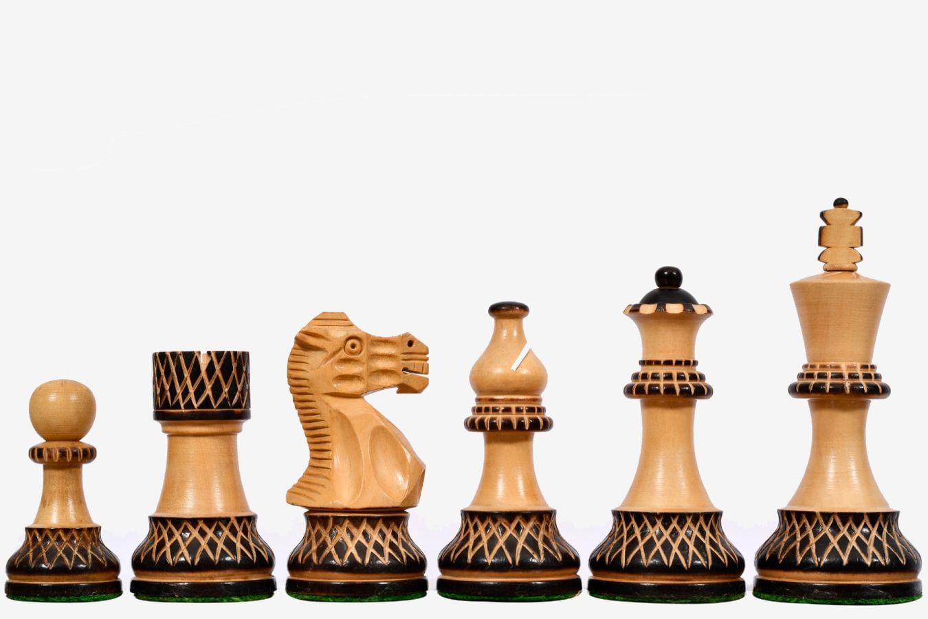 3.8” Burnt Blazed Series Staunton Chess Pieces My Chess Sets