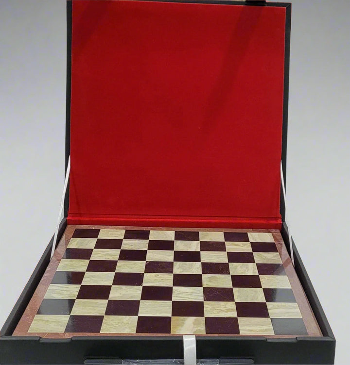 Anjan and Ebony Royal Chessmen With Marble Chess Board
