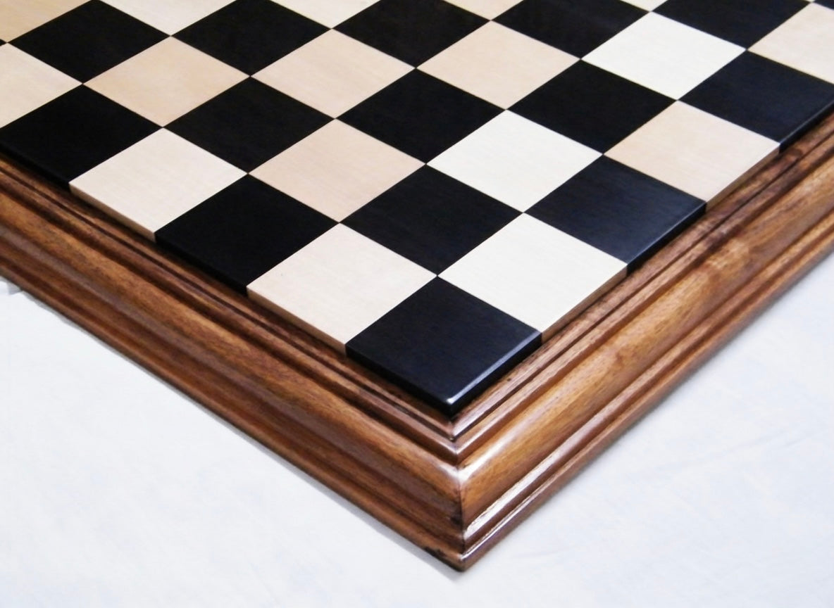 Ebony, Boxwood & Acacia Steps Luxury Wooden Chess Board My Chess Sets