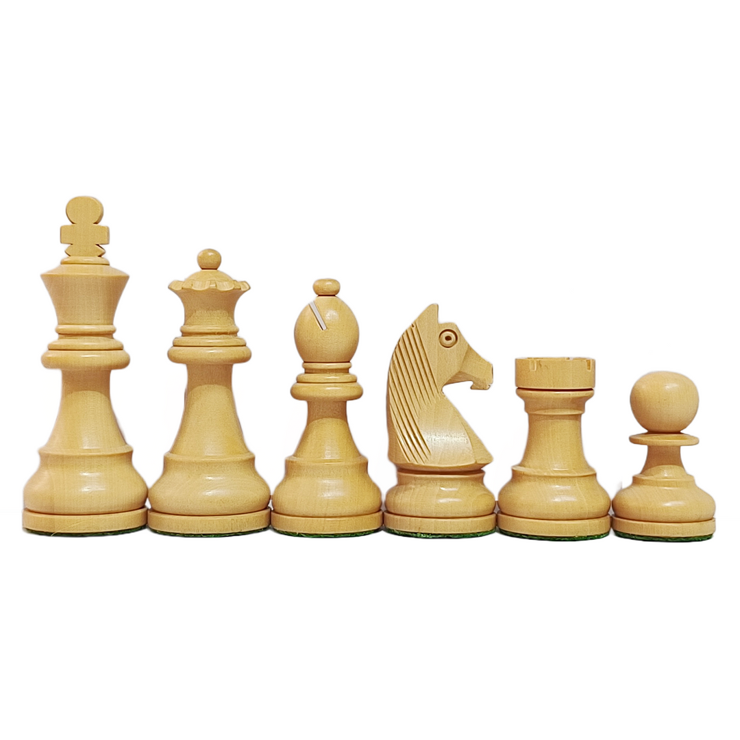 Classic Tournament Wooden Staunton Chess Pieces - Acacia Wood & Boxwood (Brown & Cream)