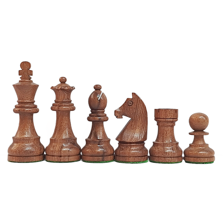 Classic Tournament Wooden Staunton Chess Pieces - Acacia Wood & Boxwood (Brown & Cream)