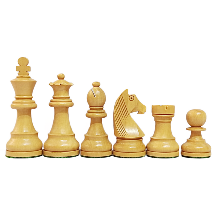 Classic Tournament Wooden Staunton Chess Pieces - Acacia Wood & Boxwood (Brown & Cream)