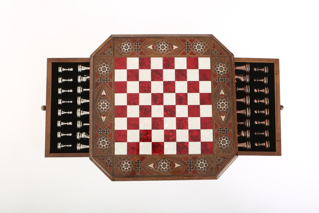 Octagon Chess Set - Walnut and Rosewood