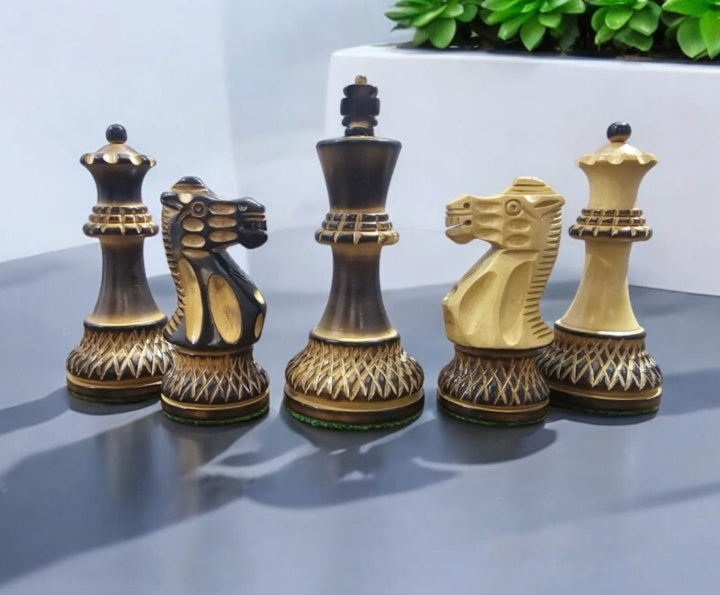 3.8” Burnt Blazed Series Staunton Chess Pieces