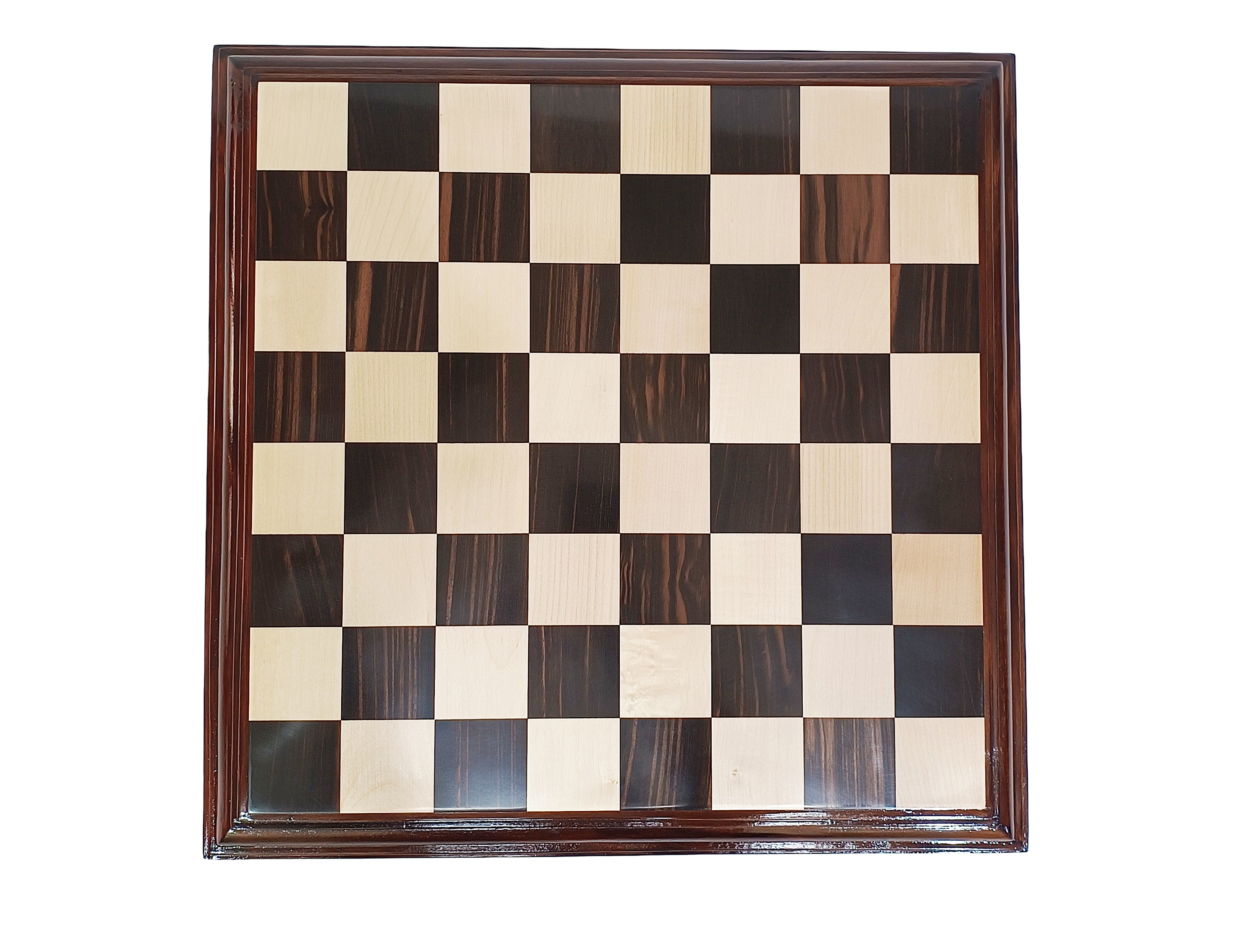 Ebony, Boxwood & Acacia Steps Luxury Wooden Chess Board My Chess Sets