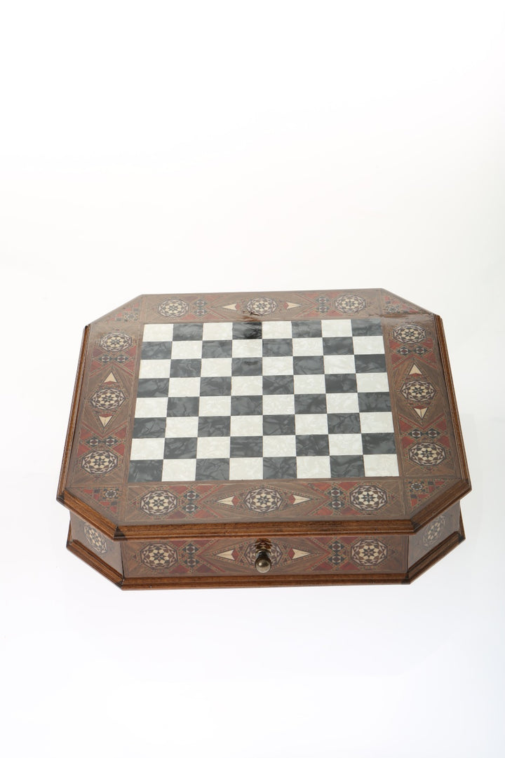 Octagon Chess Set - Walnut and Rosewood