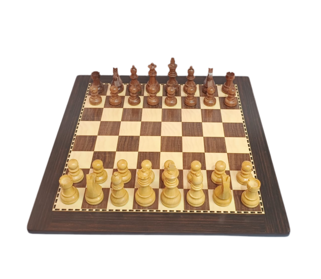 Classic Tournament Chess Set with MDF Chess Board - Brown & Beige