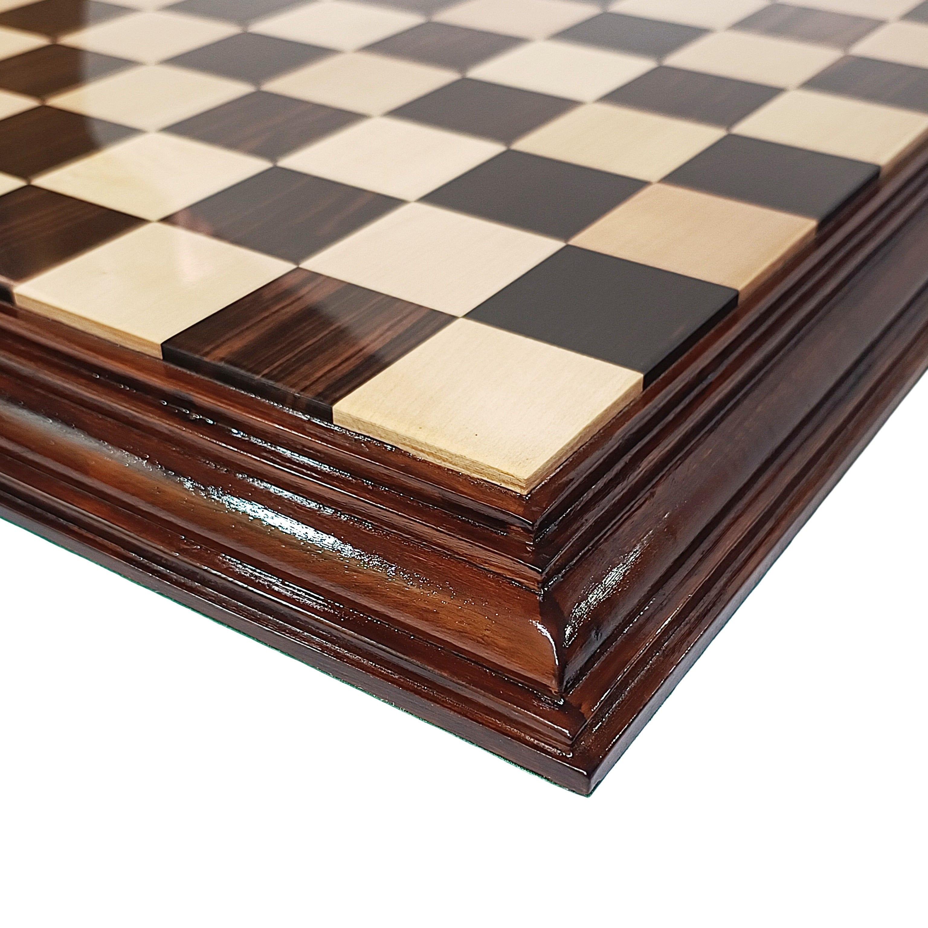 Ebony, Boxwood & Acacia Steps Luxury Wooden Chess Board My Chess Sets