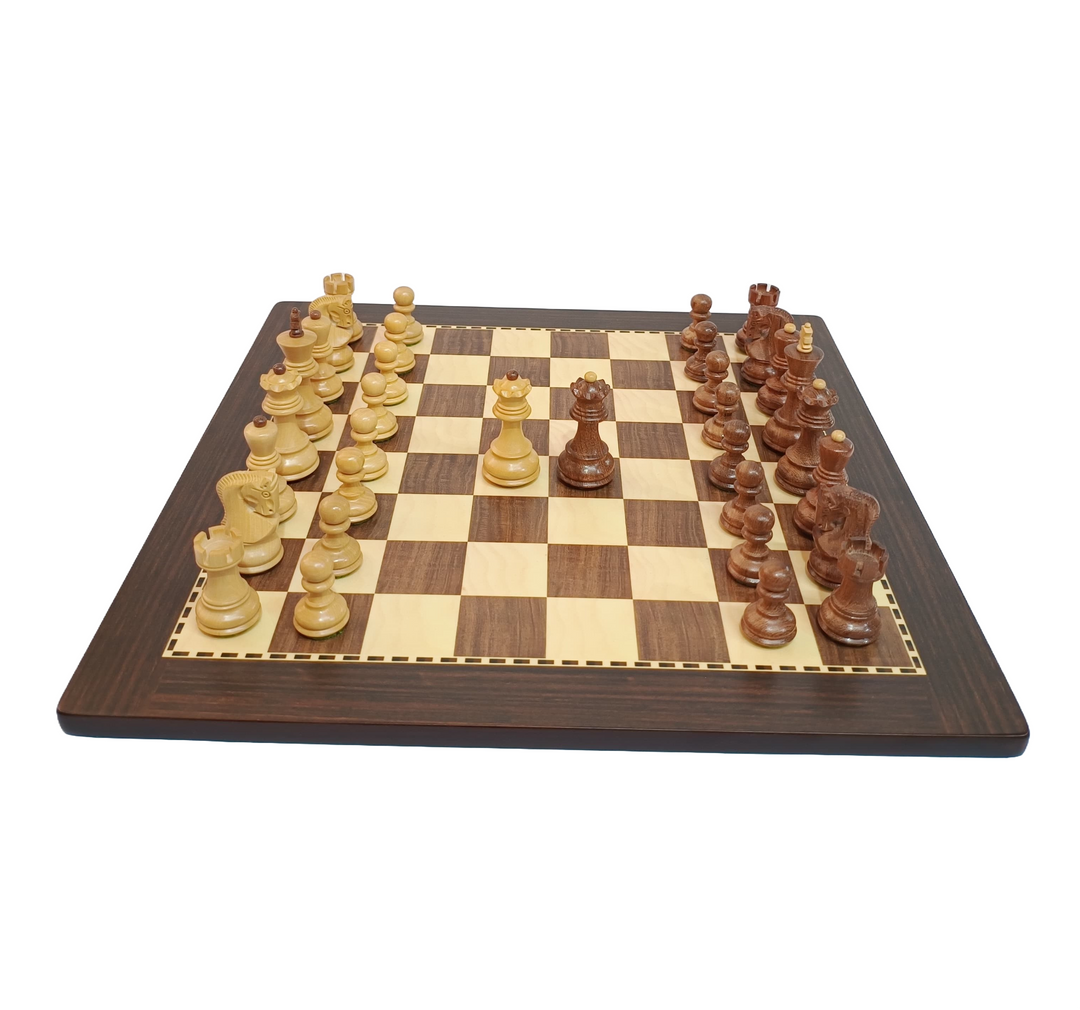 Russian Zagreb Wooden Chess Set - Brown and Beige MDF Wood Chess Board