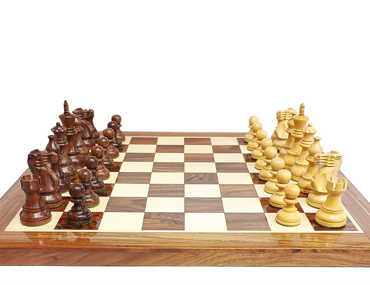 3.9” Professional Staunton Chess Set - Golden Rosewood Board