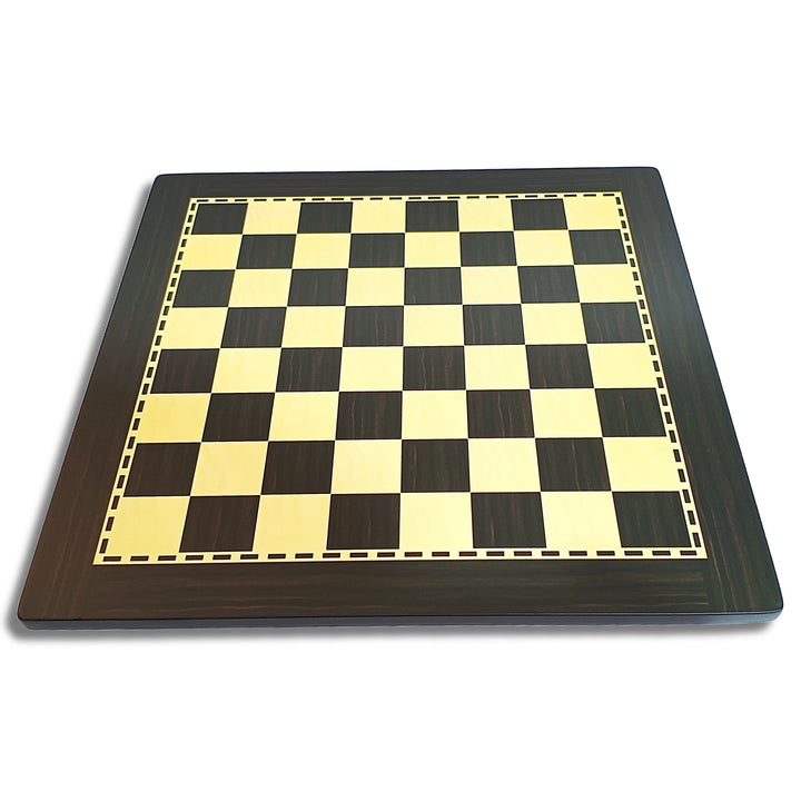 Hand Crafted MDF Wooden Chess Board - Acacia/Ebony & Maple/Boxwood Finish (Black & Cream)