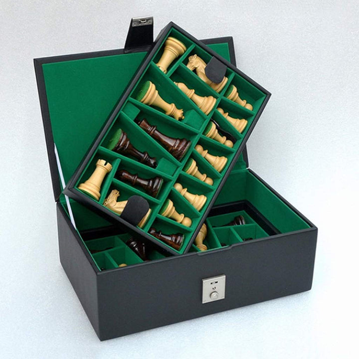 Leatherette Chess Storage Box - Dual Tray Design My Chess Sets