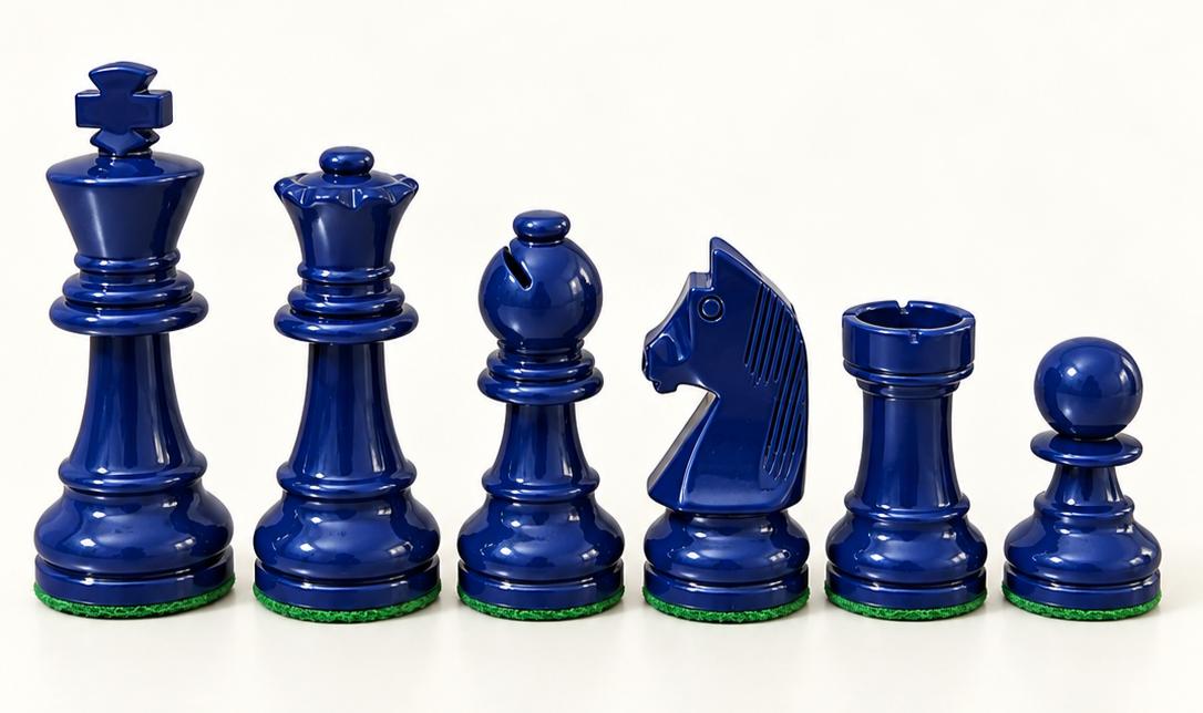 Royal Blue Finish Chess Set My Chess Sets