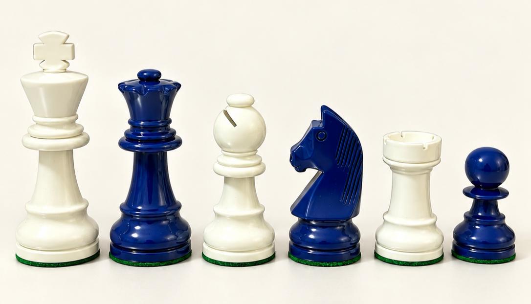 Royal Blue Finish Chess Set My Chess Sets