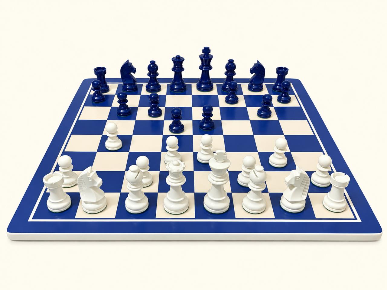 Royal Blue Finish Chess Set My Chess Sets